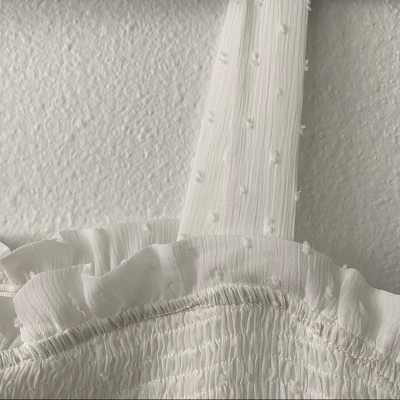 192. NWT White Smocking Bodycon Dress - Picture 5 of 11